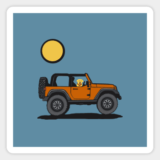 Orange 4x4 with Dog Rider Magnet